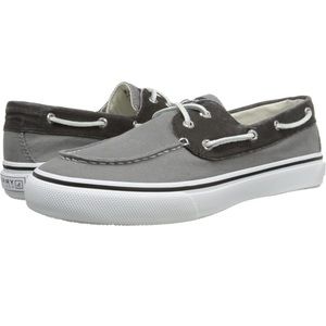 Sperry Men’s Bahama 2-Eye Boat Shoes, Grey/Black